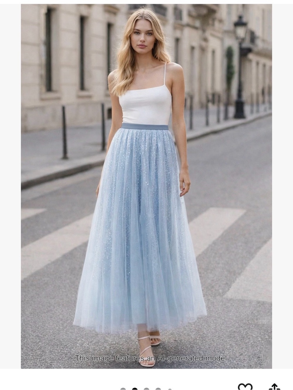 Light Blue Sparkle Tulle Maxi Skirt - Elegant Evening Maxi